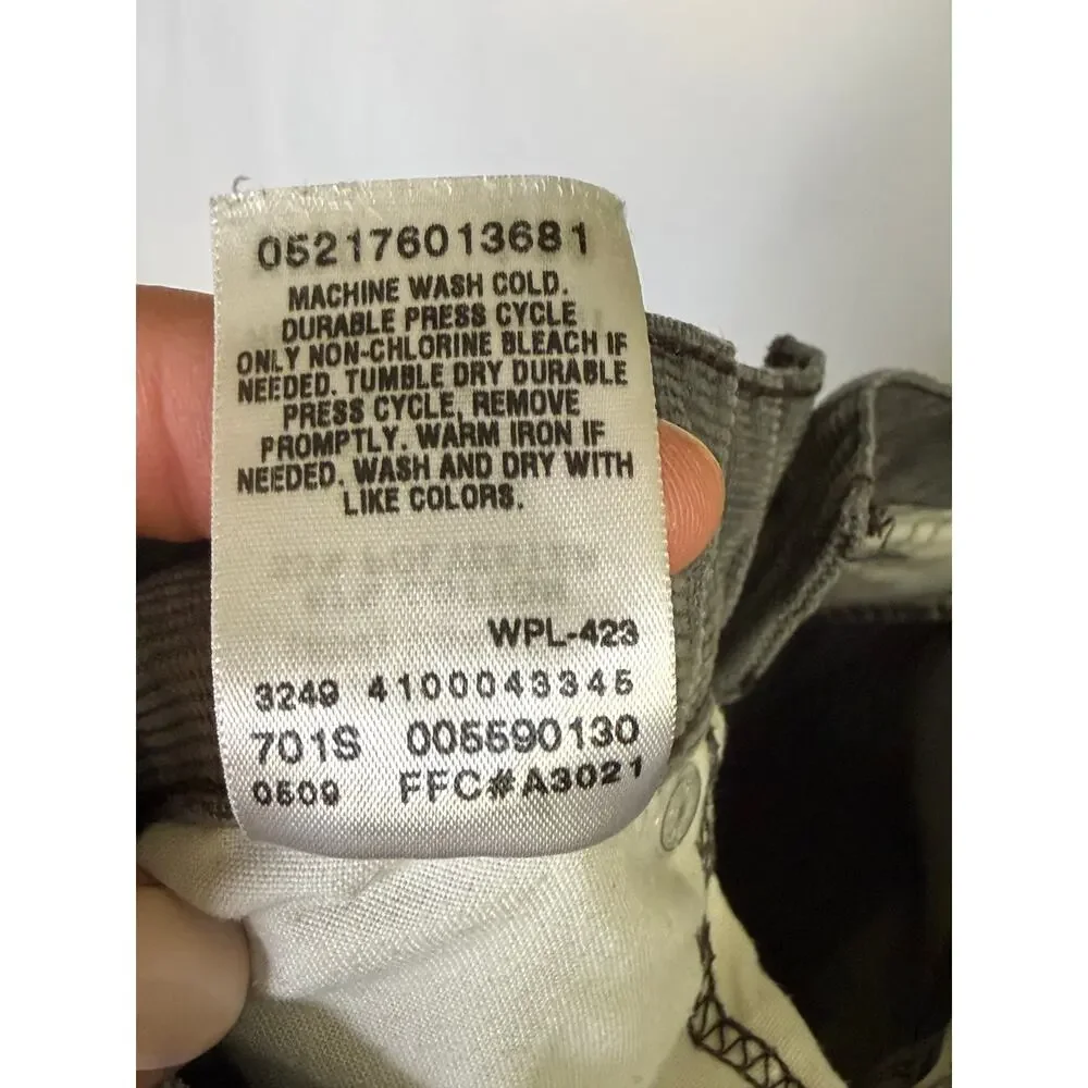 Levi’s 559 Relaxed Straight Gray Corduroy Pants Men’s 30x30 Classic Fit